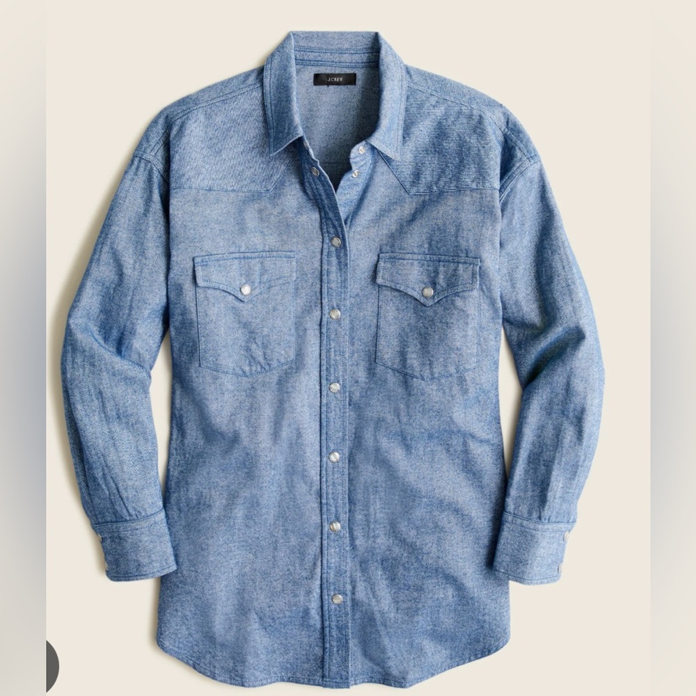 J.Crew Relaxed-fit indigo flannel shirt - Picture 2 of 8